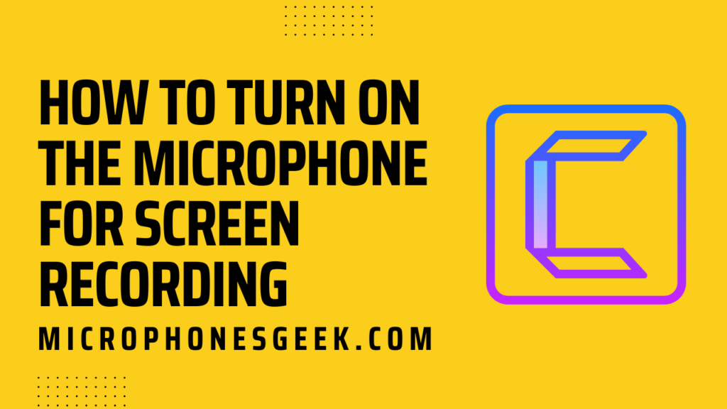 How to Turn on the Microphone for Screen Recording